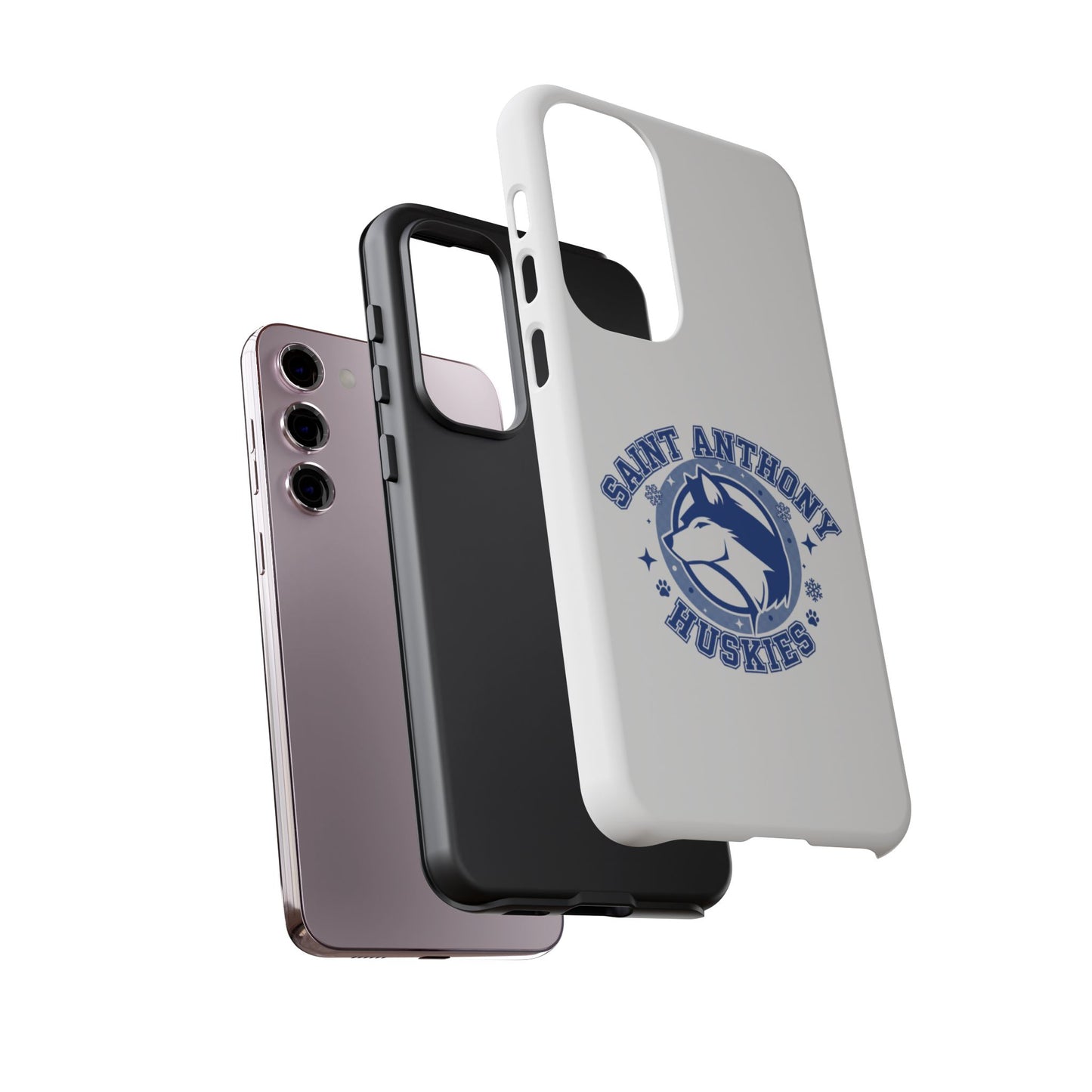 Saint Anthony Huskies Tough Phone Case — Protective White Phone Cover with Husky Logo