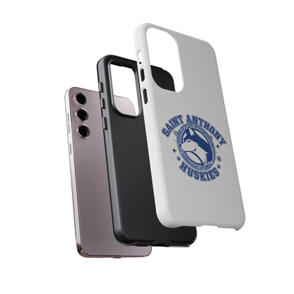 Saint Anthony Huskies Tough Phone Case — Protective White Phone Cover with Husky Logo
