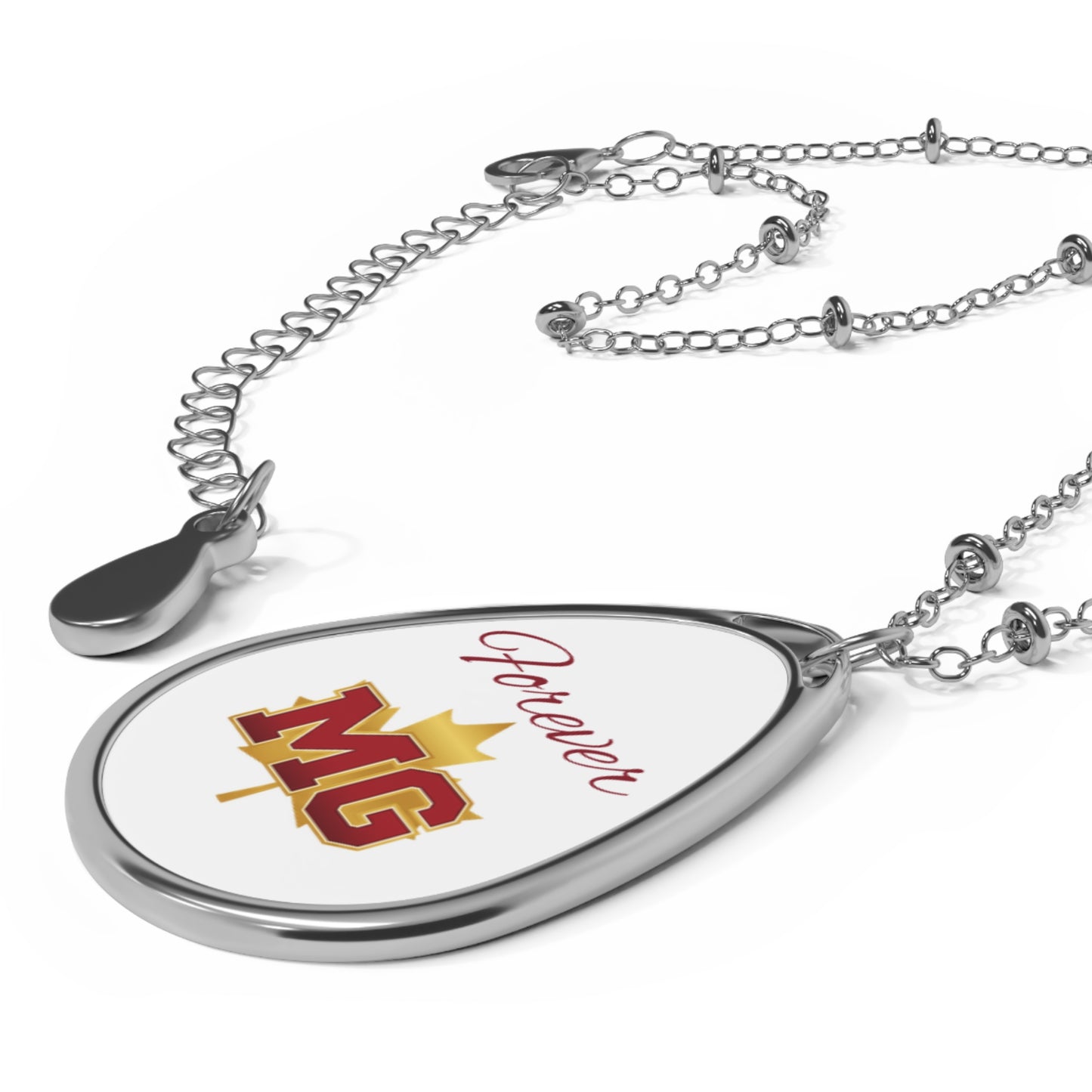 Maple Grove Crimson Oval "Forever" Necklace