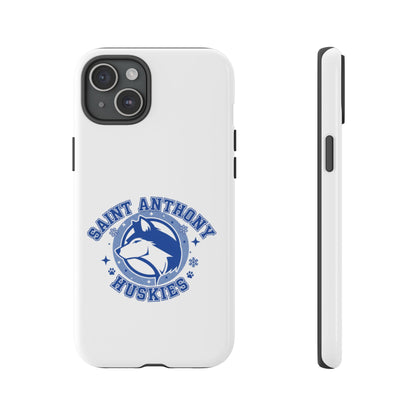 Saint Anthony Huskies Tough Phone Case — Protective White Phone Cover with Husky Logo