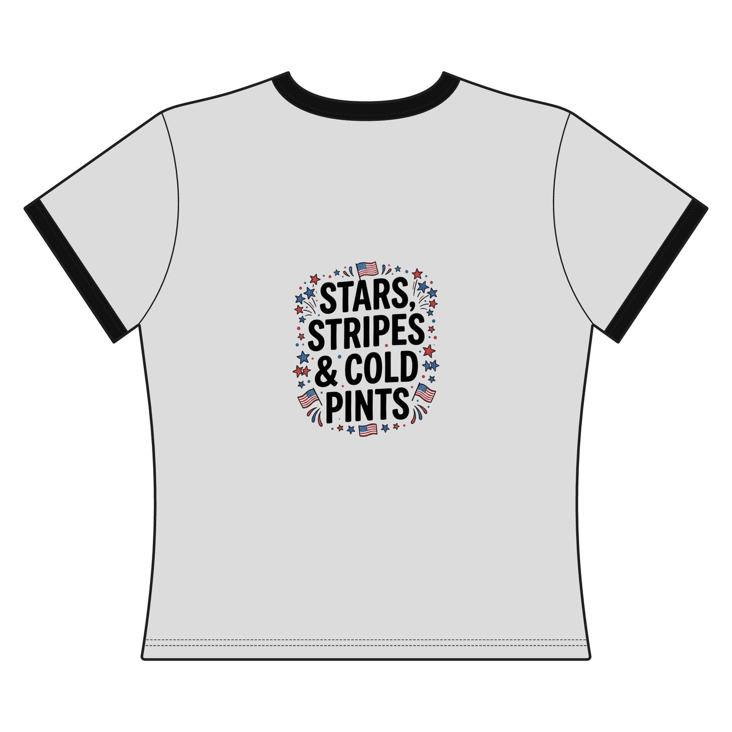 Women's Crop Tee — Stormy's Pub & Grub “Stars, Stripes & Cold Pints” Patriotic Bar Shirt