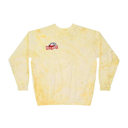 Mound Westonka White Hawks Color Blast Crewneck Sweatshirt for a Vibrant Vibe, Unisex Tie-Dye Fashion