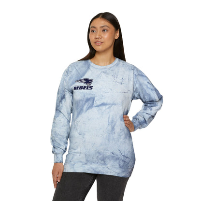 Champlin Park Rebels Color Blast Crewneck Sweatshirt for a Vibrant Vibe, Unisex Tie-Dye Fashion