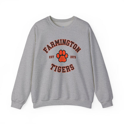 Farmington Tigers Crewneck Sweatshirt — Vintage Paw Logo, Established 1973
