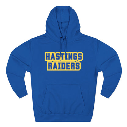 Hastings Raiders Hoodie — Collegiate Pullover with Bold Varsity Text