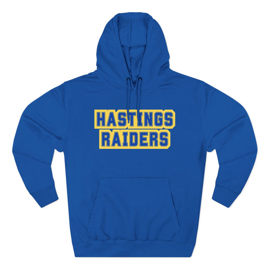 Hastings Raiders Hoodie — Collegiate Pullover with Bold Varsity Text