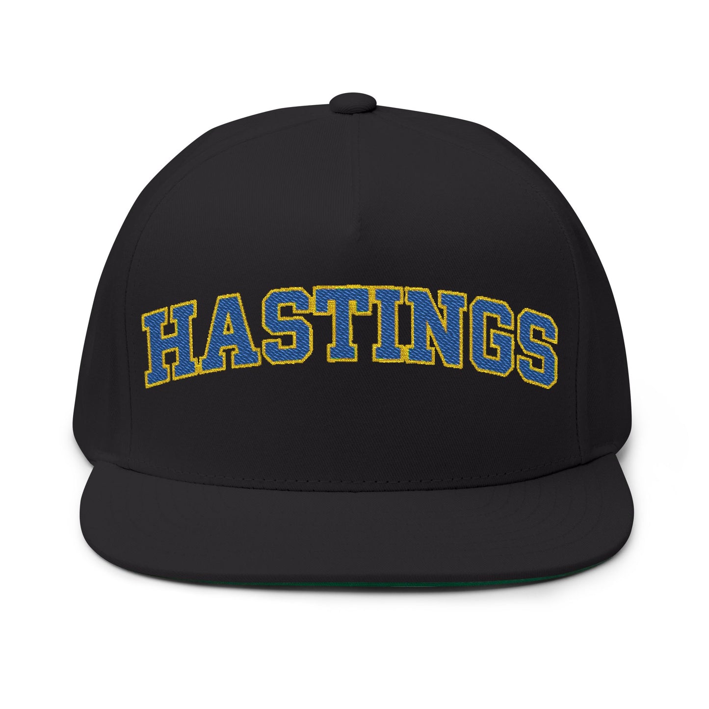 Hastings Raiders Embroidered Blue Text Flat Bill Cap — School Spirit Snapback