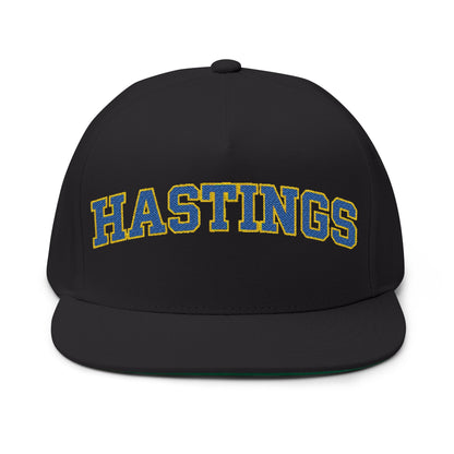 Hastings Raiders Embroidered Blue Text Flat Bill Cap — School Spirit Snapback