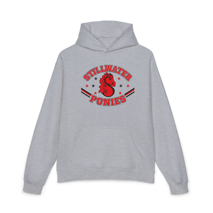 Stillwater Ponies Hoodie - Vintage Red Mascot Logo Relaxed Hoodie
