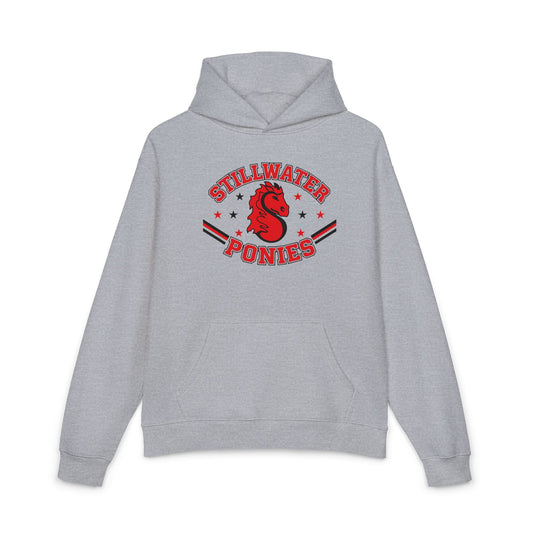 Stillwater Ponies Hoodie - Vintage Red Mascot Logo Relaxed Hoodie