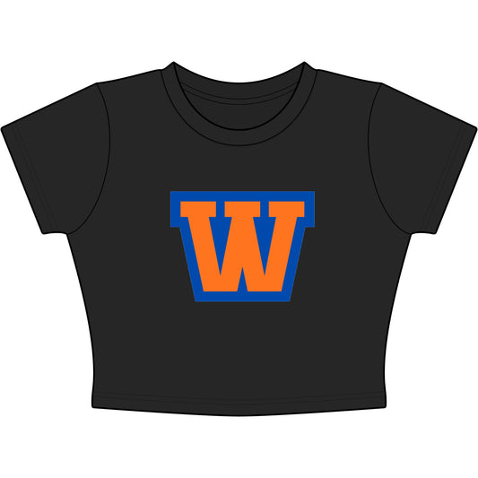 Minneapolis Washburn Millers Women’s Baby Tee — Retro Block “W” Graphic Crop Top
