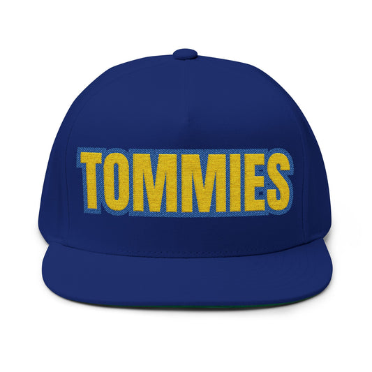 Minneapolis Edison Tommies Embroidered Flat Bill Cap — Retro School Spirit Snapback