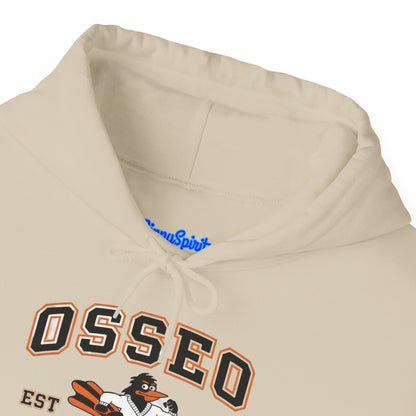 Osseo Orioles Hoodie — Vintage Mascot Logo "Est. 1924" School Spirit Pullover