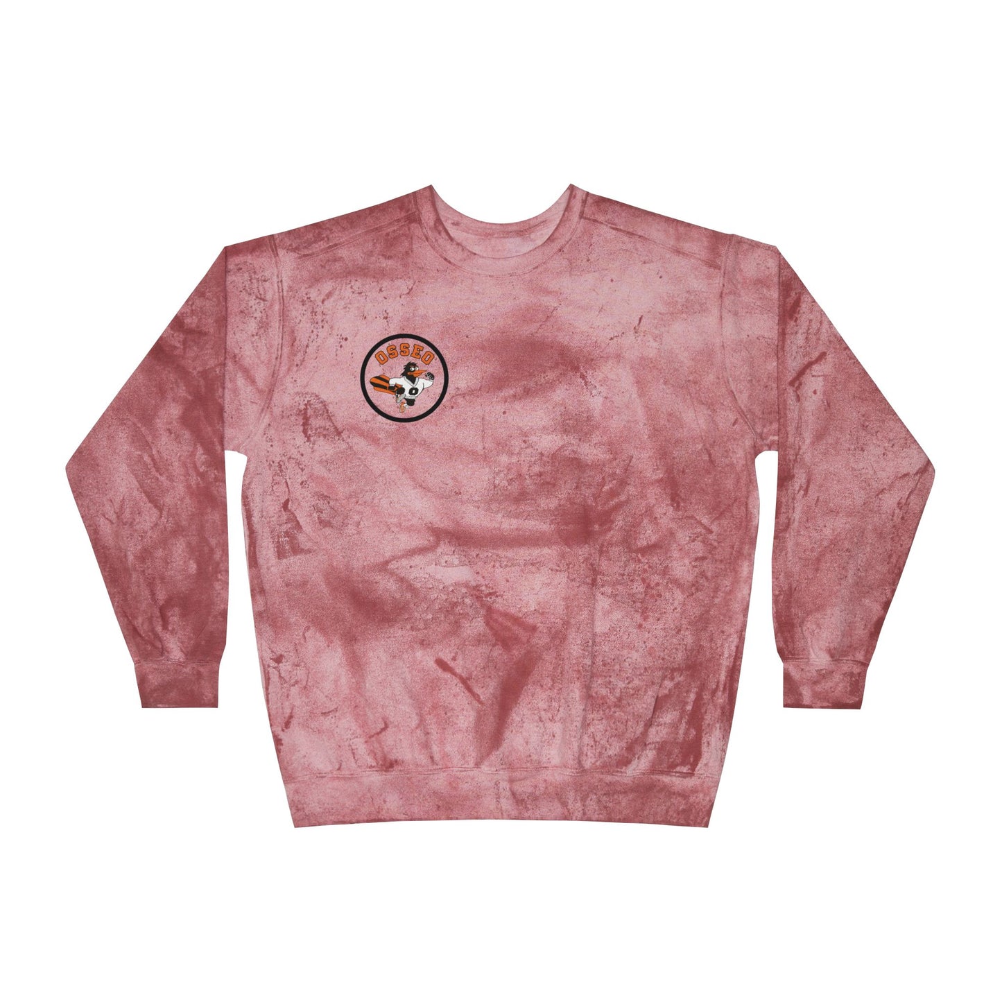 Osseo Orioles Color Blast Crewneck Sweatshirt for a Vibrant Vibe, Unisex Tie-Dye Fashion