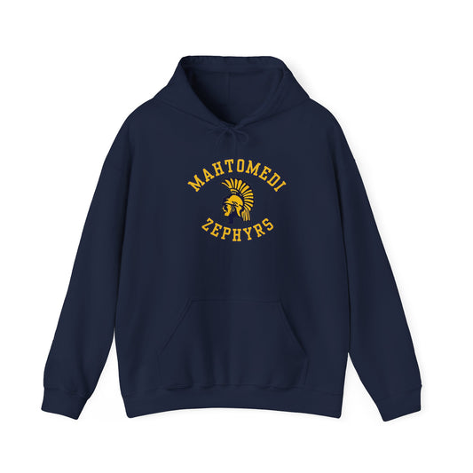 Mahtomedi Zephyrs Hoodie — Vintage School Mascot Sweatshirt - Navy