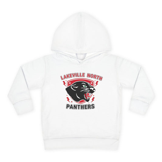 Lakeville North Panthers toddler hoodie in white featuring playful graphic design and cozy fit for kids.