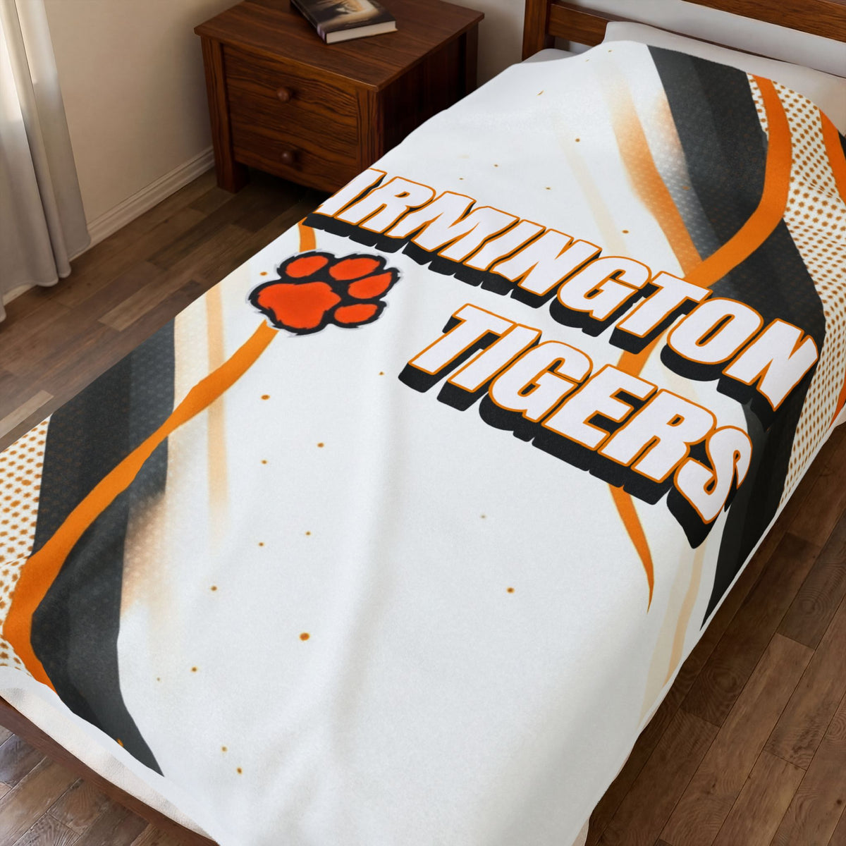 Farmington Tigers Cozy Velveteen Plush Blanket