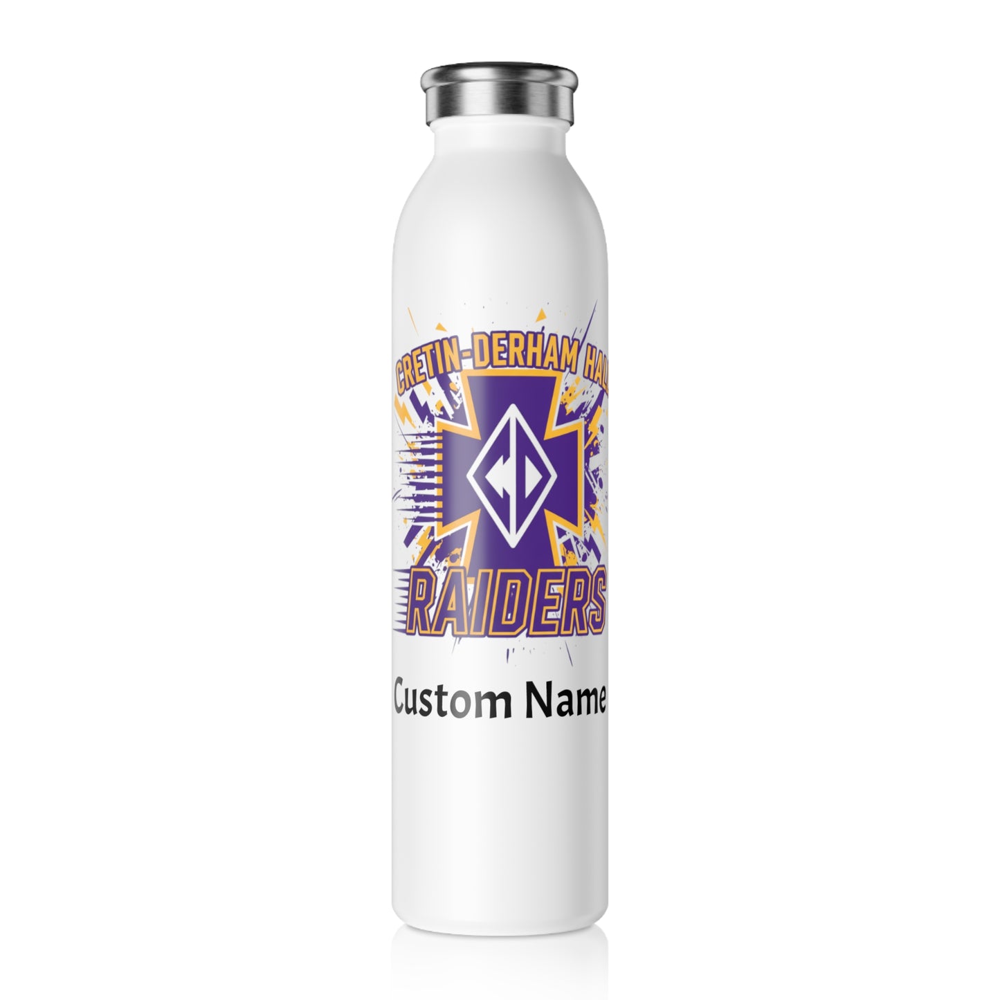 Cretin Derham Hall Slim Water Bottle —  Stainless Insulated Bottle - Personalization Option