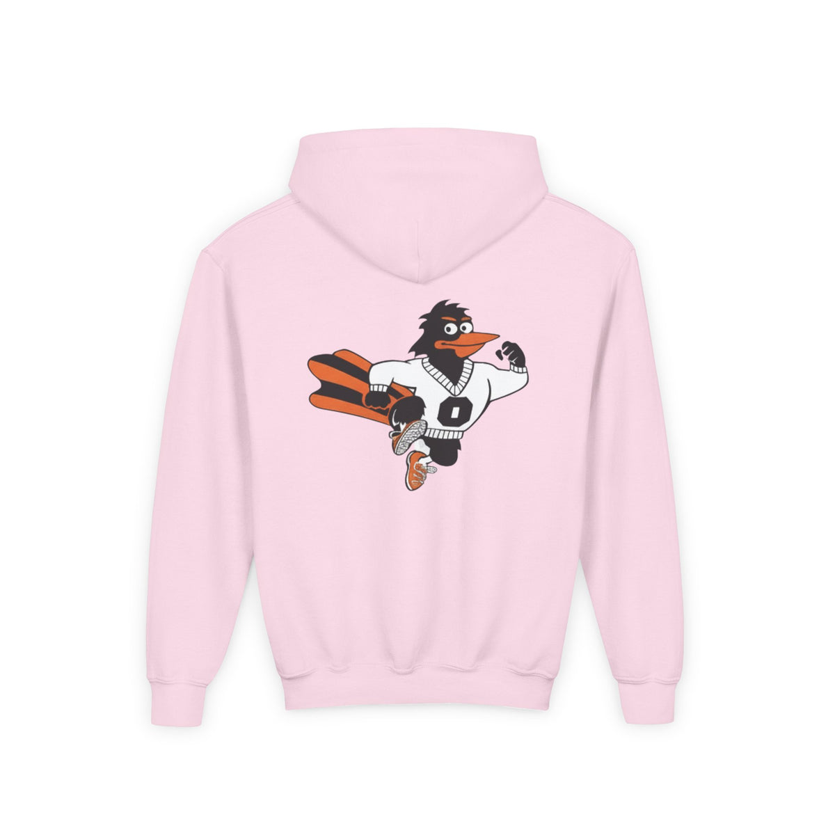 Youth Hooded Sweatshirt - 'Osseo Orioles' Design - Oriole on Back
