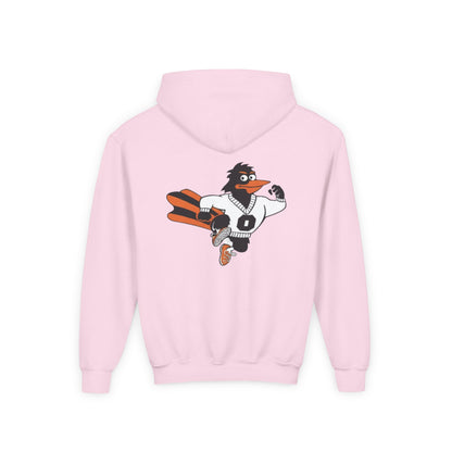 Youth Hooded Sweatshirt - 'Osseo Orioles' Design - Oriole on Back