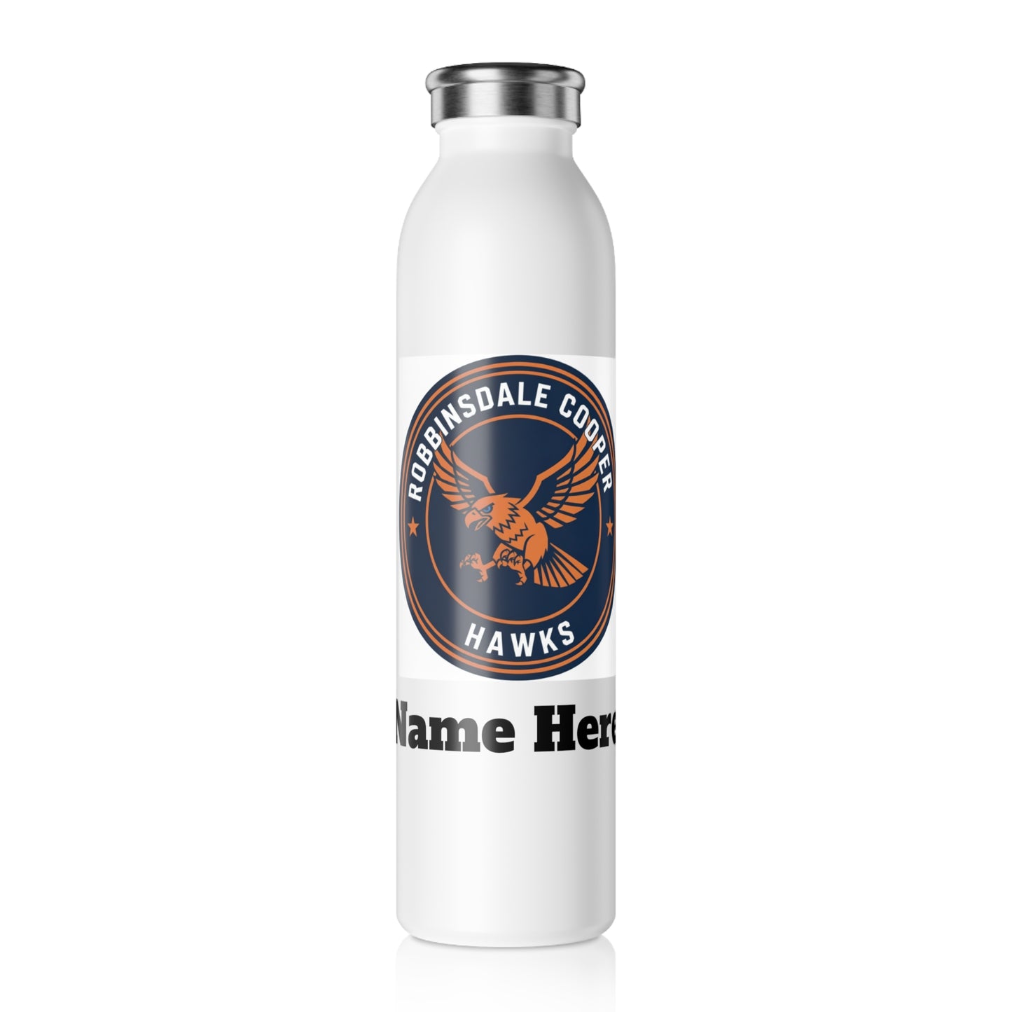 Robbinsdale Cooper Hawks Slim Water Bottle —  Stainless Insulated Bottle