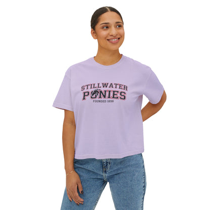 Stillwater Ponies Graphic Boxy Tee for Women - Casual Stylish Top