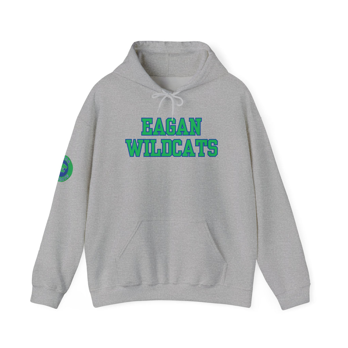 Eagan Wildcats Classic Green & Blue Text Hoodie