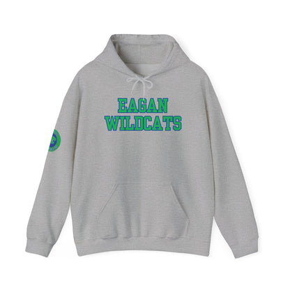 Eagan Wildcats Classic Green & Blue Text Hoodie