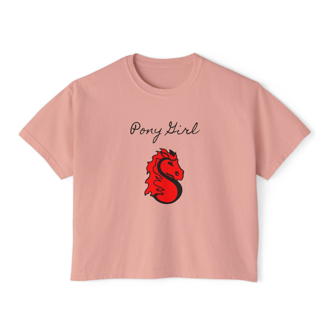 Pony Girl Graphic Boxy Tee for Women - Casual Stylish Top