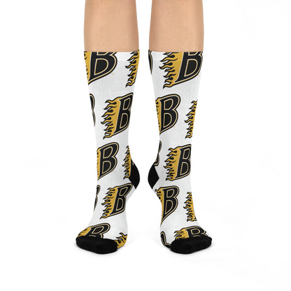 Burnsville Blaze Crew Socks - Cushioned Comfort for Fans and Athletes