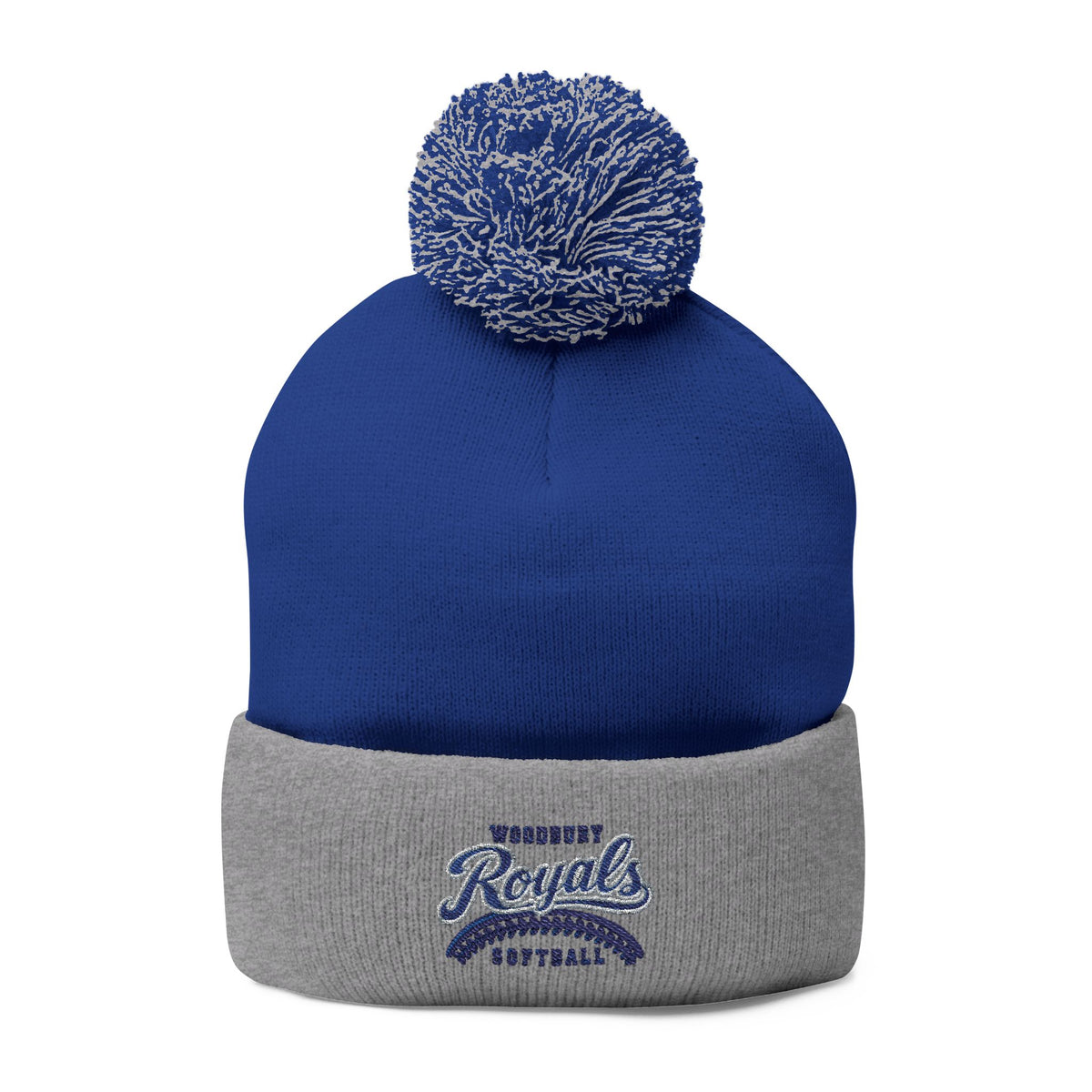 Woodbury Royals Softball Embroidered Pom-Pom Knit Cap