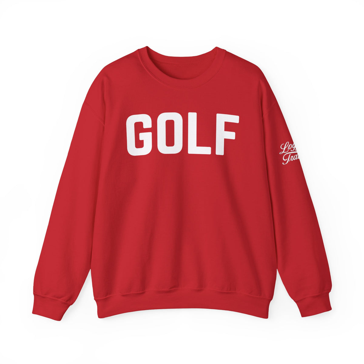 Embroidered Golf Crewneck Sweatshirt — Minimalist Bold Logo Pullover for Golfers