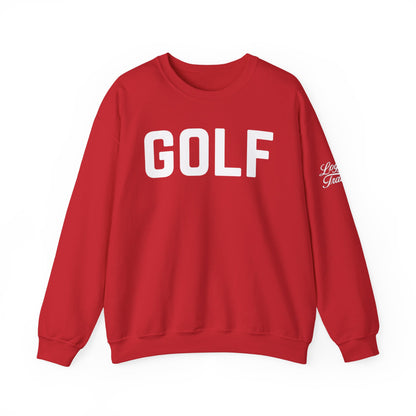 Embroidered Golf Crewneck Sweatshirt — Minimalist Bold Logo Pullover for Golfers