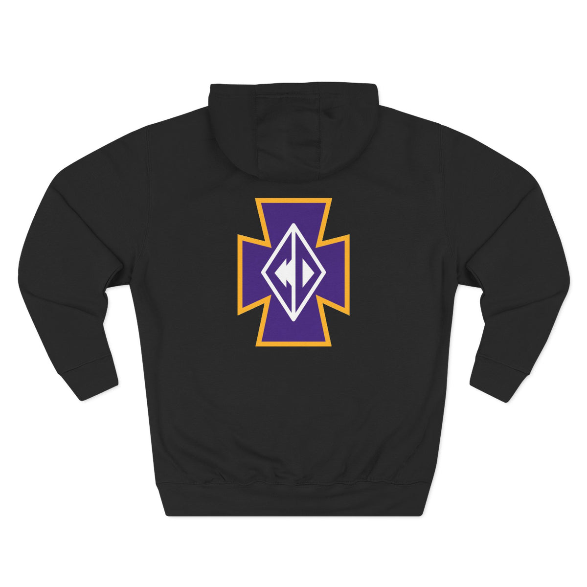 Cretin Derham-Hall Hoodie — Purple & Gold Cross Logo Fleece Pullover