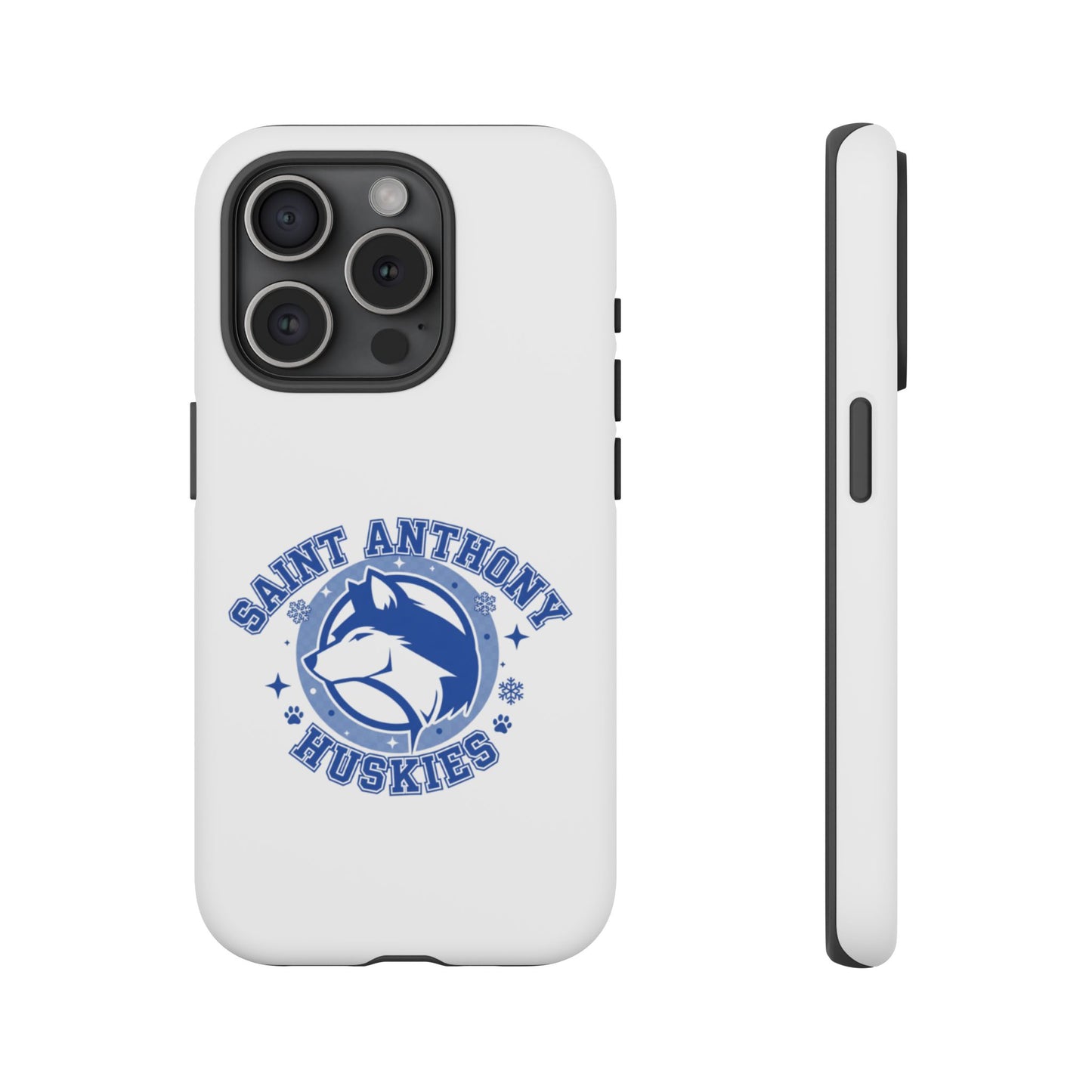 Saint Anthony Huskies Tough Phone Case — Protective White Phone Cover with Husky Logo