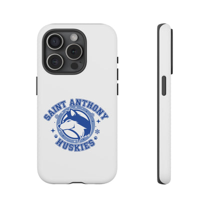 Saint Anthony Huskies Tough Phone Case — Protective White Phone Cover with Husky Logo