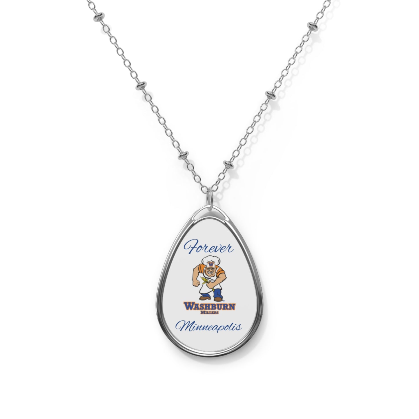 Minneapolis Washburn Millers "Forever" Oval Pendant Necklace