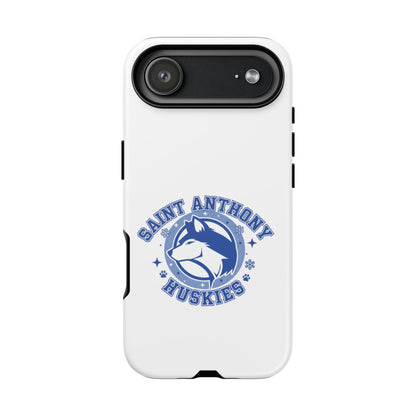 Saint Anthony Huskies Tough Phone Case — Protective White Phone Cover with Husky Logo