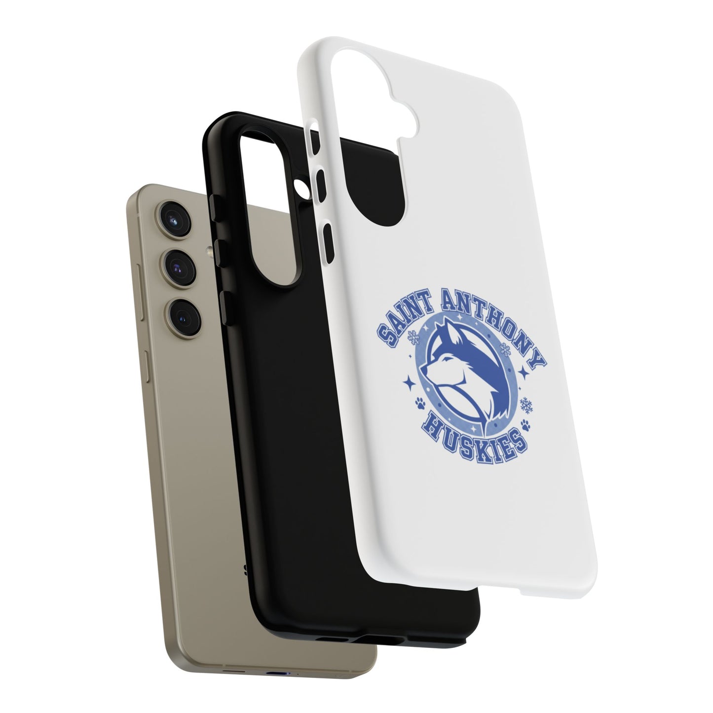 Saint Anthony Huskies Tough Phone Case — Protective White Phone Cover with Husky Logo