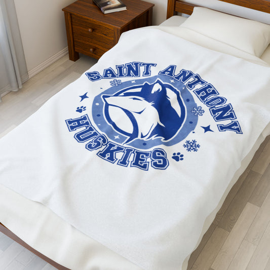 Saint Anthony Huskies Velveteen Plush Blanket
