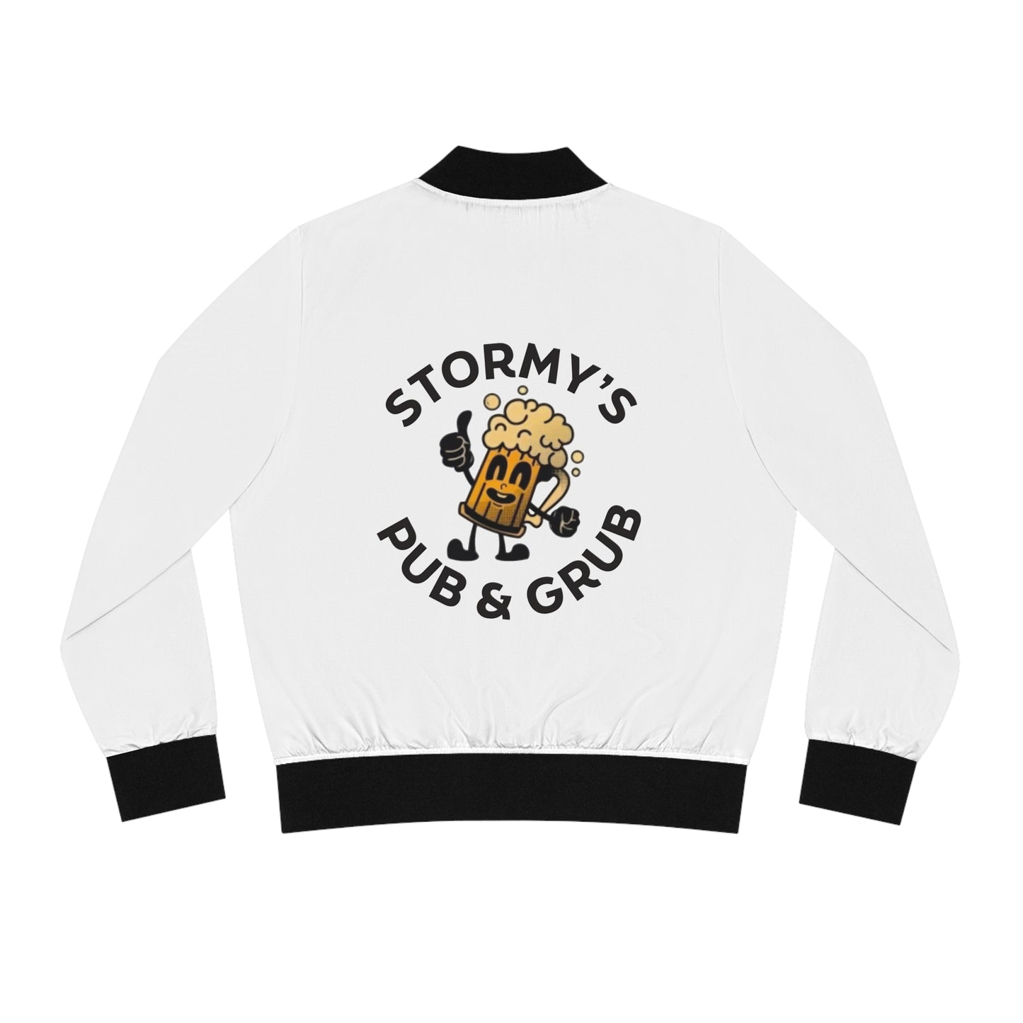 Stormy’s Pub & Grub Bomber Jacket — Women's Retro Beer Logo Jacket