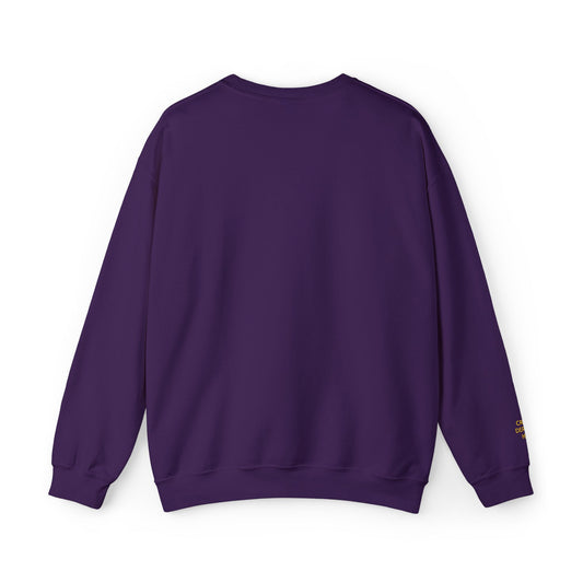 Cretin Derham Hall Crewneck Sweatshirt — Bold Yellow “CDH” Embroidered Logo on Purple