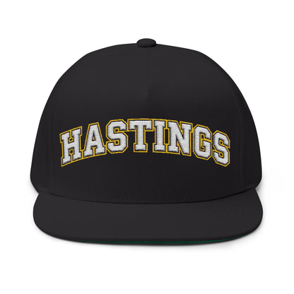 Hastings Raiders Embroidered White Text Flat Bill Cap — School Spirit Snapback