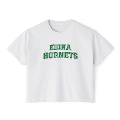 Edina Hornets Women's Boxy Tee - Casual Chic Vintage Style Top