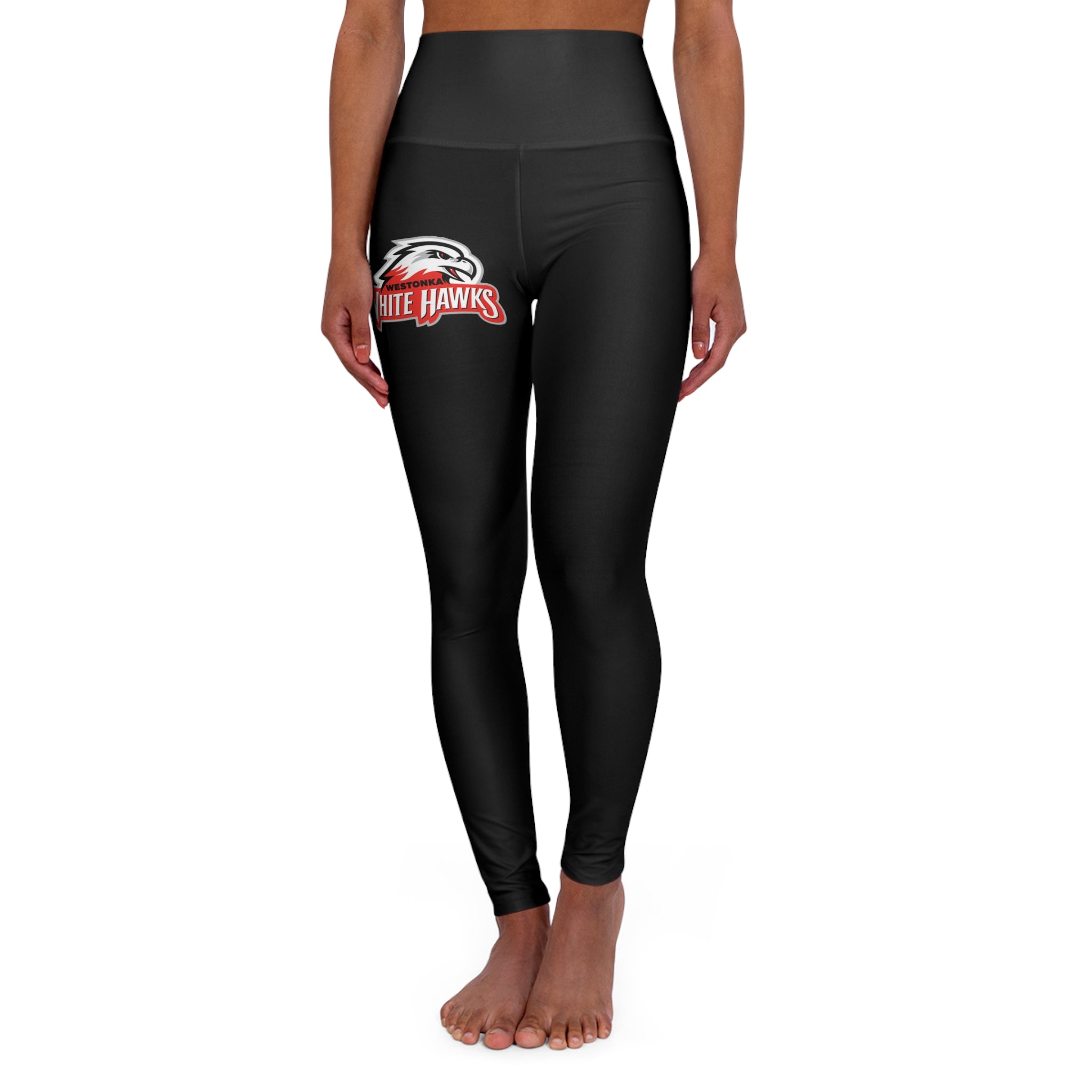 Mound Westonka White Hawks Trendy High Waisted Leggings