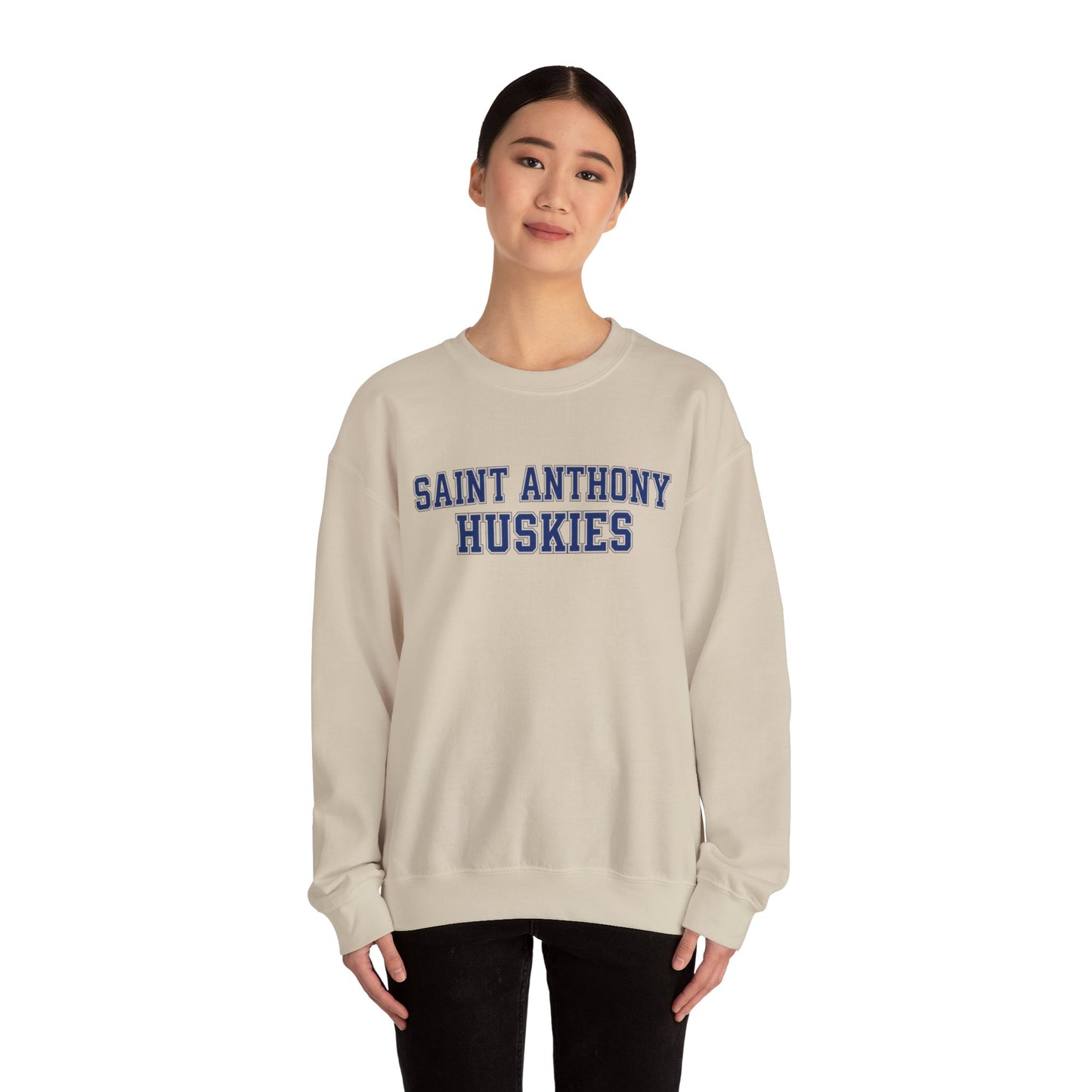 Saint Anthony Huskies Unisex Heavy Blend™ Crewneck Sweatshirt - Cozy Graphic Fashion