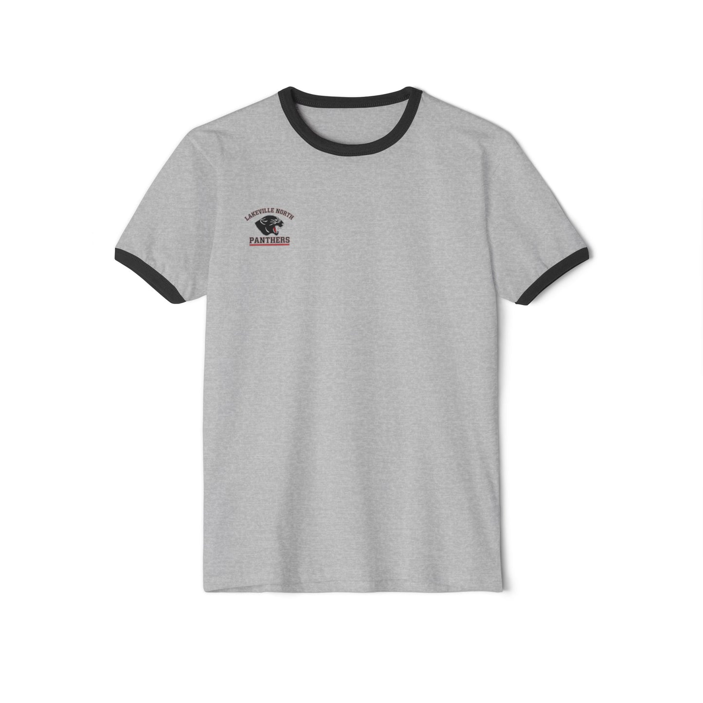 Lakeville North Panthers ringer tee featuring a vintage-inspired design with contrasting collar and sleeve bands.