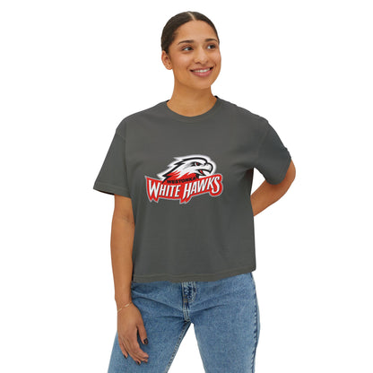Mound Westonka White Hawks Casual Women's Boxy Tee