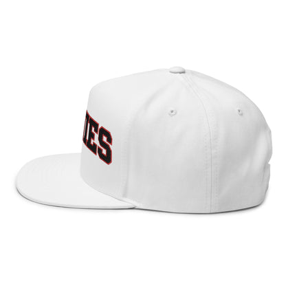 Stillwater Ponies Embroidered Black Text Flat Bill Cap — School Spirit Snapback