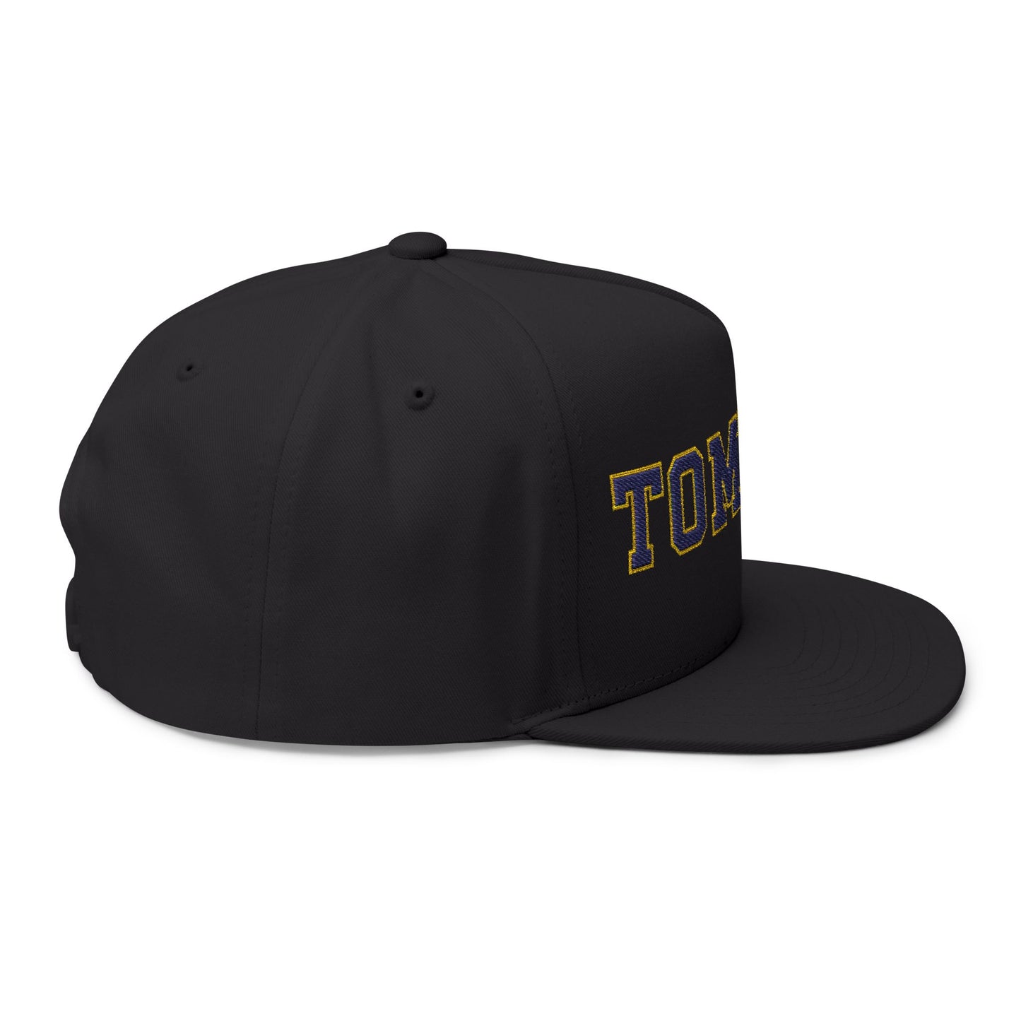 Minneapolis Edison Tommies Embroidered BlueText Flat Bill Cap — School Spirit Snapback